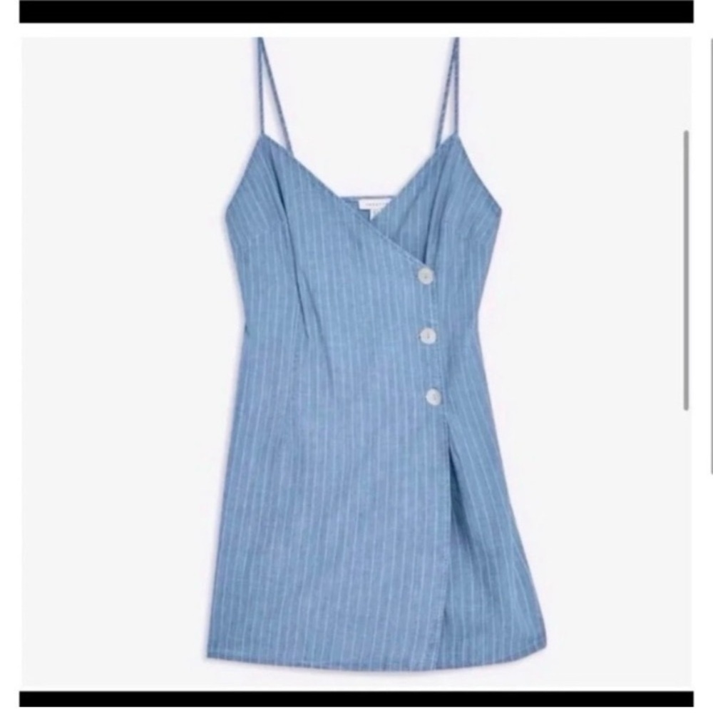 TOPSHOP Chambray Striped Mini Dress - Picture 5 of 9